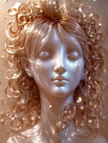 Publicly exhibited plaster cast of the beautiful face of the former Imperial Highness Lucia of Palermo in the mausoleum there.,sculpts,doll's head,medusa,sculpt,melpomene,wet water pearls,water pearls