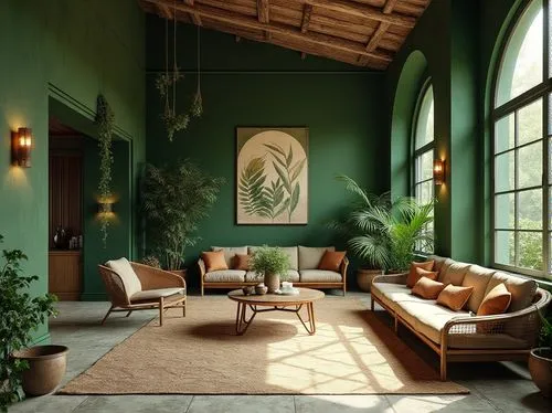 sitting room,living room,livingroom,interior decor,contemporary decor,fromental,green living,interior design,apartment lounge,tropical greens,home interior,pine green,great room,interiors,gournay,modern decor,loft,minotti,interior decoration,house plants,Photography,General,Realistic