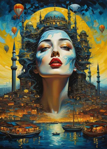 fantasy art,world digital painting,dali,fantasy picture,orientalism,surrealism,bombay,fantasy city,surrealistic,jaya,tantra,sea fantasy,oil painting on canvas,psychedelic art,fantasy portrait,astral traveler,antasy,3d fantasy,asian vision,rem in arabian nights,Conceptual Art,Daily,Daily 14