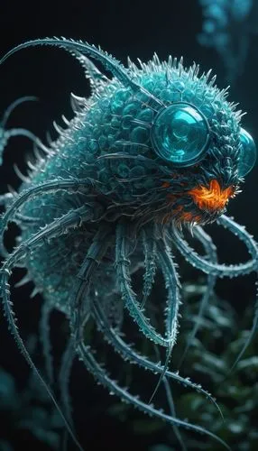 cnidarian,water creature,cuthulu,corona virus,apiarium,amphipoda,phage,zooplankton,symbiotic,virus,coronaviruses,mutation,microbe,sea devil,parasite,sea animal,bacterial species,unknown virus,cnidaria,copepod,Photography,General,Fantasy