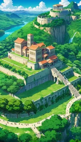 kanto,ancient city,yoshikuni,meteora,machico,nakagusuku,Illustration,Japanese style,Japanese Style 03