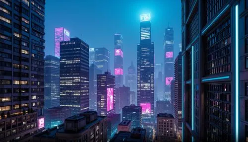 skyscrapers,metropolis,cybercity,ctbuh,city at night,cityscape,guangzhou,urban towers,skyscraper,skycraper,cyberpunk,shanghai,colored lights,coruscating,city lights,cybertown,fantasy city,city skyline,coruscant,cityzen