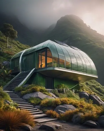 earthship,futuristic landscape,futuristic architecture,house in mountains,mountain huts,ecotopia,house in the mountains,electrohome,icelandic houses,dunes house,futuristic art museum,subantarctic,biomes,bonestell,terraforming,islandia,chemosphere,dreamhouse,grass roof,cubic house,Conceptual Art,Oil color,Oil Color 02