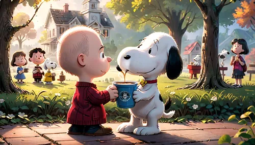 snoopy,peanuts,hot cocoa,cute cartoon image,romantic scene,companionship,magical moment,milkshake,holding cup,candle light,marshmallows,hot drink,first kiss,autumn taste,playing outdoors,warm heart,melting heart,handing love,drinking yoghurt,autumn hot coffee,Anime,Anime,General