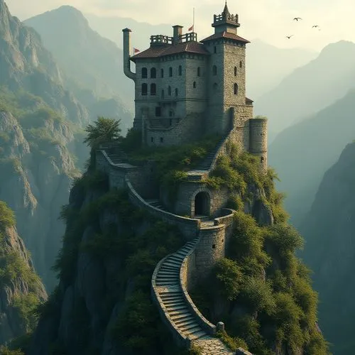 wudang,tigers nest,summit castle,castle keep,fantasy landscape,fantasy picture,winding steps,great wall,couloumbis,forteresse,fairytale castle,cliffside,wenchuan,huashan,monasteries,dragon bridge,fortress,peter-pavel's fortress,castles,monastery,Photography,General,Realistic