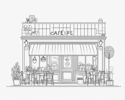 paris cafe,cafe,café,coloring page,cake shop,coffee tea illustration,watercolor cafe,friterie,food line art,a restaurant,café au lait,pastry shop,store fronts,street cafe,cat's cafe,watercolor tea shop,coffee shop,pâtisserie,paris clip art,the coffee shop,Illustration,Black and White,Black and White 04