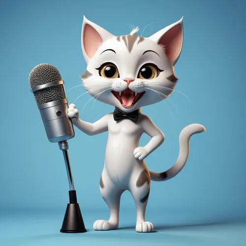 cartoon cat,singing,terrytoons,suara,to sing,mic,Photography,General,Realistic