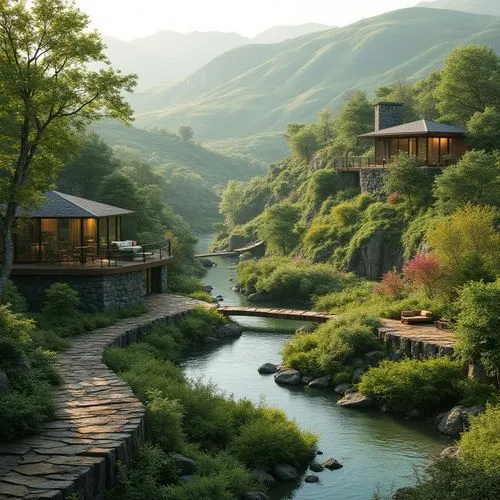 tulou,south korea,wudang,shannxi,korean folk village,hushan,tungsha,asian architecture,yinshan,house in mountains,house in the mountains,qinshan,japan landscape,teahouse,qingming,shaoming,guizhou,gangwon do,golden pavilion,fallingwater,Photography,General,Realistic