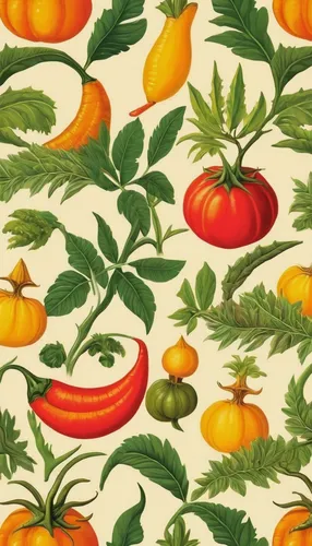 Design a vibrant curry wallpaper with a touch of exotic spices.,fruit pattern,carrot pattern,candy corn pattern,seamless pattern,lemon wallpaper,carrot print,seamless pattern repeat,background pattern