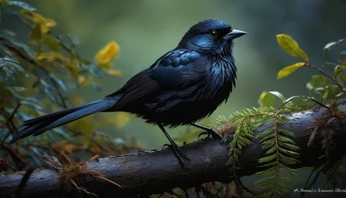 steller s jay,new caledonian crow,mountain jackdaw,greater antillean grackle,grackle,brewer's blackbird,great-tailed grackle,pied currawong,corvidae,american crow,hyacinth macaw,boat tailed grackle,perching bird,tickell's blue flycatcher,blue parrot,nocturnal bird,common raven,blue bird,black macaws sari,carrion crow,Conceptual Art,Fantasy,Fantasy 13