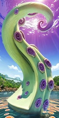 a giant's octopus purple tentacle underwater, island
,spiral background,spiral,tentacle,colorful spiral,time spiral,sea snake,mitochondrion,swirls,helix,acid lake,tentacles,floating island,spirals,spi