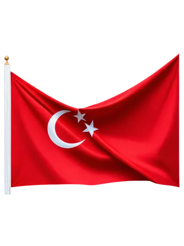 Turkish flag, national symbol, red background, white crescent moon, five-pointed star, waving fabric, dynamic folds, soft light, cinematic composition, shallow depth of field, vibrant colors, panorami