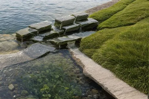 water stairs,water and stone,landscape design sydney,landscape designers sydney,water feature,water channel,water wall,stone sink,natural stone,quay wall,stone stairs,stone fountain,ornamental stones,stone blocks,water scape,stone wall,wall stone,cry stone walls,breakwater,coastal protection,Landscape,Landscape design,Landscape space types,Waterfront Landscapes