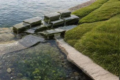 water stairs,water and stone,landscape design sydney,landscape designers sydney,water feature,water channel,water wall,stone sink,natural stone,quay wall,stone stairs,stone fountain,ornamental stones,