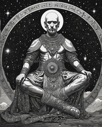 kundalini,astral traveler,somtum,esoteric,shamanic,mysticism,occult,death god,dharma wheel,ophiuchus,archimandrite,deity,ego death,copernican world system,shamanism,sacred art,meditate,prophet,nataraja,silver surfer,Illustration,Black and White,Black and White 09