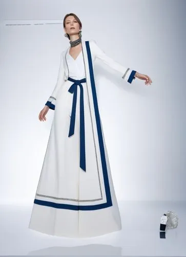 a woman is posing in white and blue dress,homogenic,nunsense,nivea,a floor-length dress,persil,rexona,Photography,Fashion Photography,Fashion Photography 10