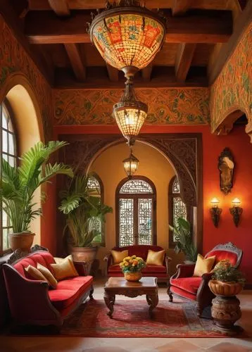 interior decor,haveli,moroccan pattern,dorne,hacienda,palmilla,lobby,inside courtyard,casa fuster hotel,spanish tile,marrakesh,hotel lobby,persian architecture,riad,ornate room,breakfast room,home interior,morocco,interior decoration,patios,Illustration,Retro,Retro 10