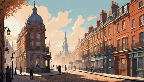 marylebone,fitzrovia,schuitema,spitalfields,fleetstreet,schuiten,pancras,marshalsea,victoriana,clerkenwell,background vector,eastcheap,townscape,piccadilly,waterstreet,dickensian,layton,city scape,sansom,folgate,Illustration,Japanese style,Japanese Style 07