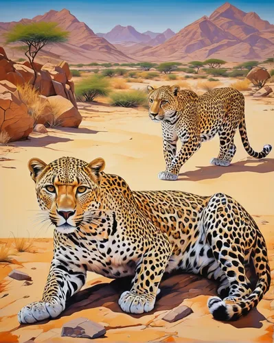 cheetahs,cheetah and cubs,cheetah,namib desert,namib,big cats,oil painting on canvas,serengeti,cheetah mother,namibia,oil painting,hosana,male lions,jaguar,khokhloma painting,lions couple,african leopard,animals hunting,scandivian animals,lionesses,Conceptual Art,Sci-Fi,Sci-Fi 06