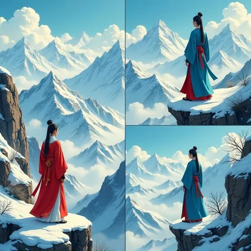 mulan,kunqu,world digital painting,inner mongolian beauty,longmei,huadian,hanfu,hanbok,xufeng,tengri,hanxiong,mongolian girl,backgrounds,wangmo,azula,yushenkov,digital painting,auron,sanxia,jingqian,Illustration,Realistic Fantasy,Realistic Fantasy 37