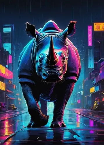 rhino,rhinoceros,rhinoceroses,rhinos,hippopotamus,welin,Illustration,Abstract Fantasy,Abstract Fantasy 07