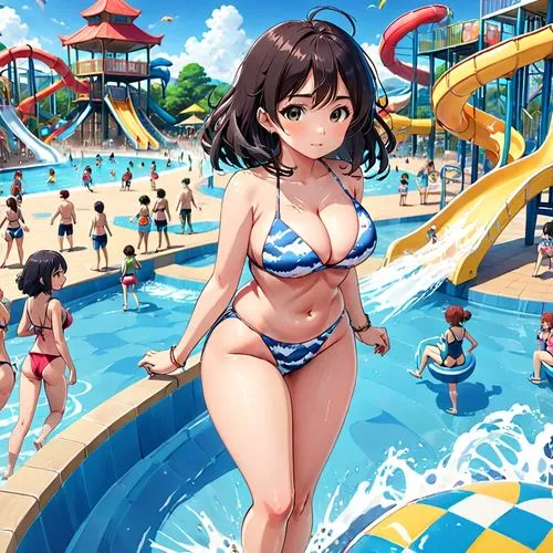 haruhi,kumiko,megumi,yanmei,kawakami,sanya,summer background,fubuki,haruhi suzumiya sos brigade,water park,idolmaster,suzumiya,waterpark,himeno,asahina,beach background,imas,kumin,tsugumi,hiratsuka,Anime,Anime,Traditional