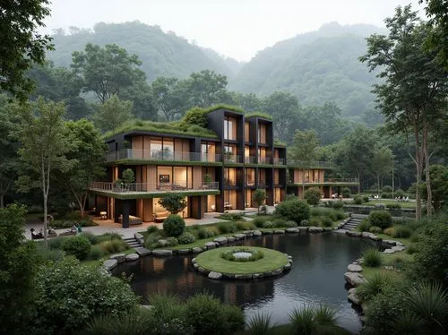 forest house,house in the mountains,house in mountains,house in the forest,fallingwater,tree house hotel,asian architecture,amanresorts,ecovillage,jiangzhou,shaoming,ecovillages,danyang eight scenic,beautiful home,treehouses,huzhou,greenforest,hangzhou,guizhou,hezhou