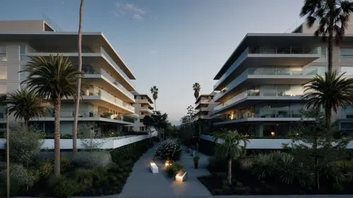 Realista
Respetar la imagen
Picinas en balcones,modern building at dusk with lights in foreground,fresnaye,landscape design sydney,mooloolaba,landscape designers sydney,condos,herzliya,Photography,Gen