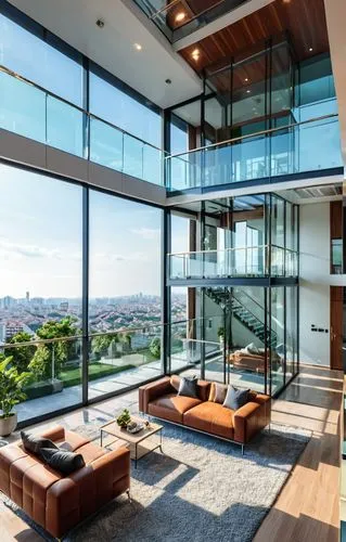 glass wall,penthouses,luxury home interior,modern living room,interior modern design,contemporary decor,Photography,General,Realistic