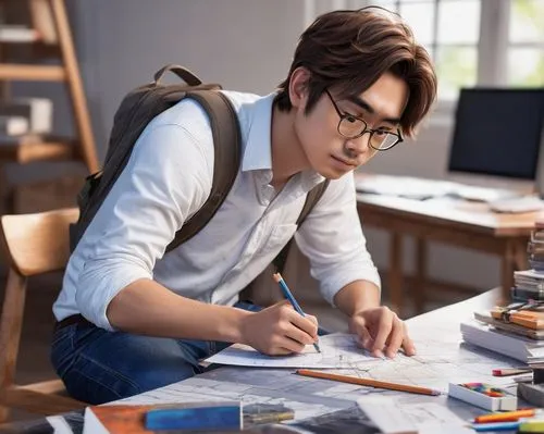 cnu,male poses for drawing,kangta,study,tutor,kyu,nerd,egu,ksh,takuya,hyeonjong,hardworking,tutoring,scholar,nerdy,studyworks,schoolkid,jae,studious,kyuhyun,Illustration,Japanese style,Japanese Style 14