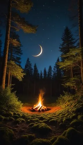 campfire,campfires,camp fire,camping,moon and star background,campsite,the night of kupala,night scene,landscape background,firepit,fire background,camping car,crescent moon,world digital painting,background vector,fantasy picture,photomanipulation,bonfire,forest fire,fire bowl,Photography,General,Fantasy