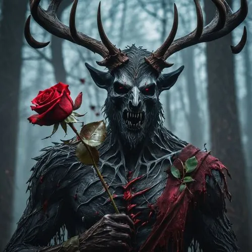 wendigo,windigo,unseelie,rosevelt,splichal,with roses,gaahl,northman,dor with flowers,valentierra,moonsorrow,angmar,stag,cernunnos,barathea,hannibalsson,baratheon,blackmetal,candelabrum,withered,Photography,General,Fantasy