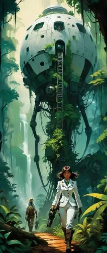 kashyyyk,endor,mushroom landscape,ewoks,explorers,mushroom island,jubei,hedgehunter,psychonauts,biospheres,the wanderer,ghibli,yavin,habitats,concept art,reconnaissance,sci fiction illustration,dagobah,tanuki,travelers