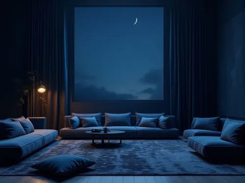 blue room,sleeping room,night scene,nightscape,night image,cabana,sofa,moonlit night,great room,soir,denim background,midnight blue,night light,cartoon video game background,livingroom,nightshades,night time,night photo,3d background,night photograph,Photography,General,Realistic