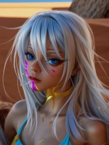 tiber riven,ephedra,anime 3d,cosmetic,barbie,a200,female doll,3d rendered,maya,monsoon banner,artist doll,painter doll,realdoll,gradient mesh,elza,neon makeup,face paint,candy island girl,pollen panties,3d model,Photography,General,Realistic