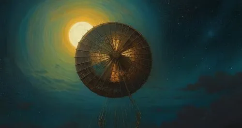 prospal,ufo,toroid,spiral nebula,seedpod,airship,pilgrim shell,bathysphere,astrolabe,vimana,heliosphere,rotating beacon,round hut,persei,dirigible,orbiter,mordenkainen,time spiral,hanging moon,panspermia,Illustration,Realistic Fantasy,Realistic Fantasy 44