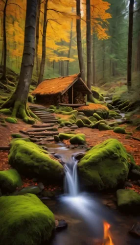 house in the forest,germany forest,forest landscape,home landscape,fairytale forest,the cabin in the mountains,bavarian forest,fantasy landscape,mountain spring,landscape background,fantasy picture,fo