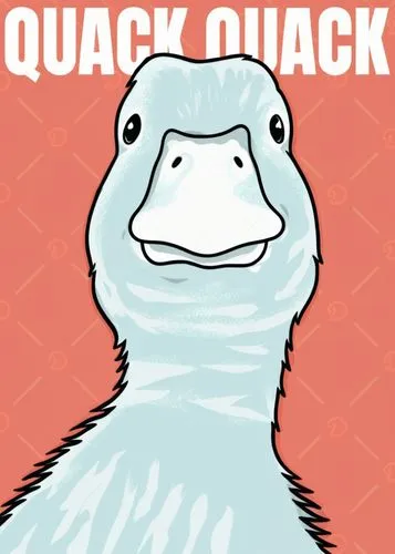 a white goose with blue hair standing next to a pink wall,quacker,quackenbush,quackwatch,quacking,quack,quickbird,Illustration,Vector,Vector 01