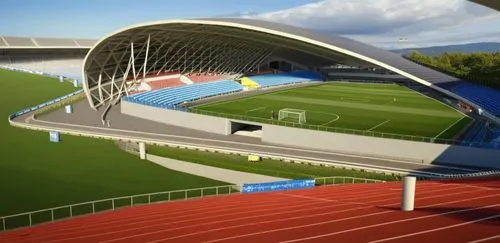 un estadio de futbol, con ciclopista y pista de correr elevada.
Respeta las formas ya propuestas.
solo inserta materiales,stadiums,football stadium,stadium,stadionul,ullevi,velodrome,olympic stadium,o