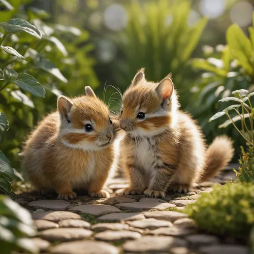 two of the most cutest animals helping each other in a beautiful and peaceful garden
,chinese tree chipmunks,cute animals,fox with cub,small animals,squirrels,little boy and girl,little fox,hedgehogs,