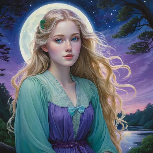 rapunzel,fantasy portrait,elsa,mystical portrait of a girl,jessamine,fairy tale character,aurora,celtic woman,fantasy picture,fae,fantasy art,zodiac sign libra,faerie,faery,eglantine,white rose snow queen,the snow queen,rosa 'the fairy,blue moon rose,blue enchantress,Illustration,Realistic Fantasy,Realistic Fantasy 16