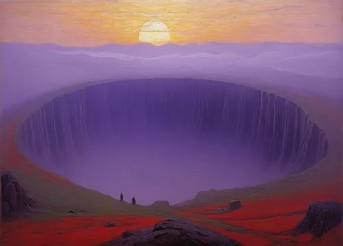 uluru,volcanic field,crater,purple landscape,volcanic landscape,volcanic crater,crater rim,smoking crater,valley of the moon,mushroom landscape,crater lake,volcano,shield volcano,krafla volcano,caldera,the volcano avachinsky,volcanism,gorely volcano,panoramical,alien world,Art,Classical Oil Painting,Classical Oil Painting 30