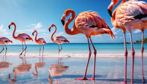 cuba flamingos,flamingos,flamingoes,flamingo couple,greater flamingo,pink flamingos,pink flamingo,two flamingo,flamingo,flamingo pattern,tropical birds,pink beach,bird island,sea birds,cayo coco,colorful birds,group of birds,tropical animals,water birds,migratory birds,Photography,General,Commercial