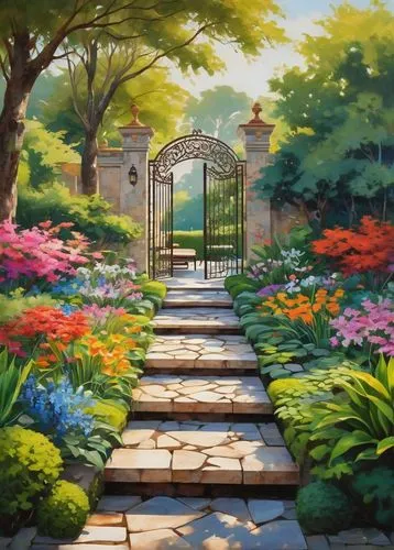 garden door,flower garden,spring background,landscape background,springtime background,flower background,home landscape,summer border,cartoon video game background,heaven gate,nature background,flower painting,gardens,to the garden,secret garden of venus,garden of eden,flower border frame,nature garden,farm gate,splendor of flowers,Illustration,Vector,Vector 07