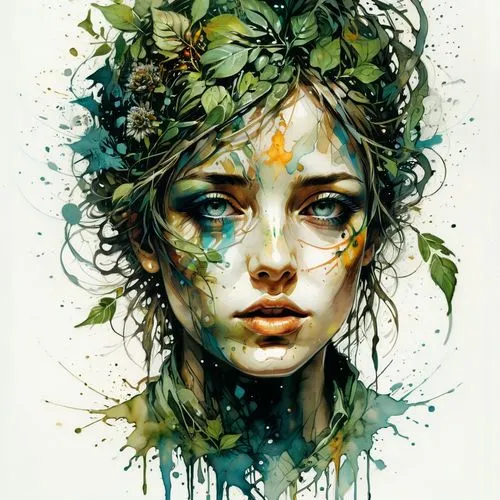 dryad,seelie,faery,dryads,kommuna,jingna,Illustration,Paper based,Paper Based 13