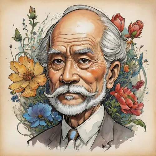 mahasaya,miyagi,jung,morihei,laozi,albert,Illustration,Abstract Fantasy,Abstract Fantasy 23