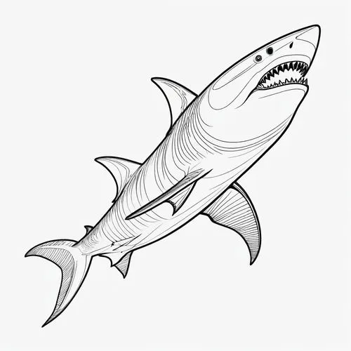 carcharodon,porbeagle,carcharhinus,leptocephalus,requin,wireshark,Illustration,Black and White,Black and White 04