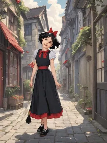 anime japanese clothing,studio ghibli,girl in a historic way,hanbok,a girl in a dress,little girl in wind,delivery service,mary poppins,popeye village,shanghai disney,country dress,japanese sakura bac