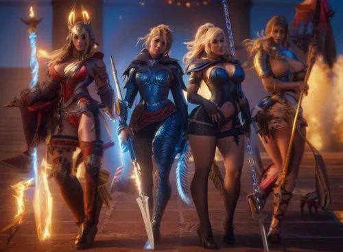 angels of the apocalypse,party banner,massively multiplayer online role-playing game,monsoon banner,witcher,lancers,christmas banner,sirens,musketeers,fire background,game characters,girl group,protec