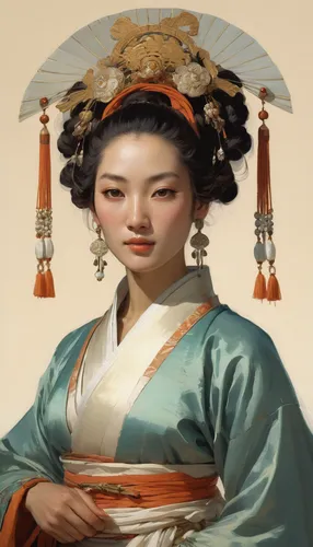 geisha girl,geisha,oriental painting,japanese woman,chinese art,oriental princess,oriental girl,hanbok,korean culture,japanese art,asian conical hat,taiwanese opera,inner mongolian beauty,shuanghuan noble,korean history,asian woman,oriental,motsunabe,jeongol,mukimono,Art,Classical Oil Painting,Classical Oil Painting 40